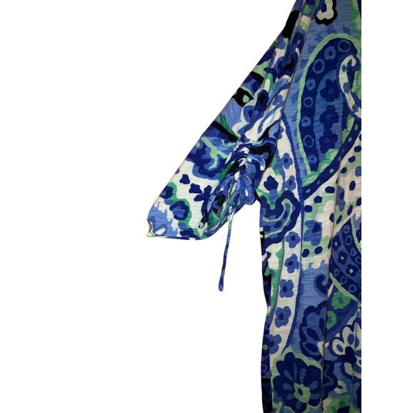 Talbots Plus Paisley Print Drawstring Sleeve Blouse Size 2X - Picture 2 of 6